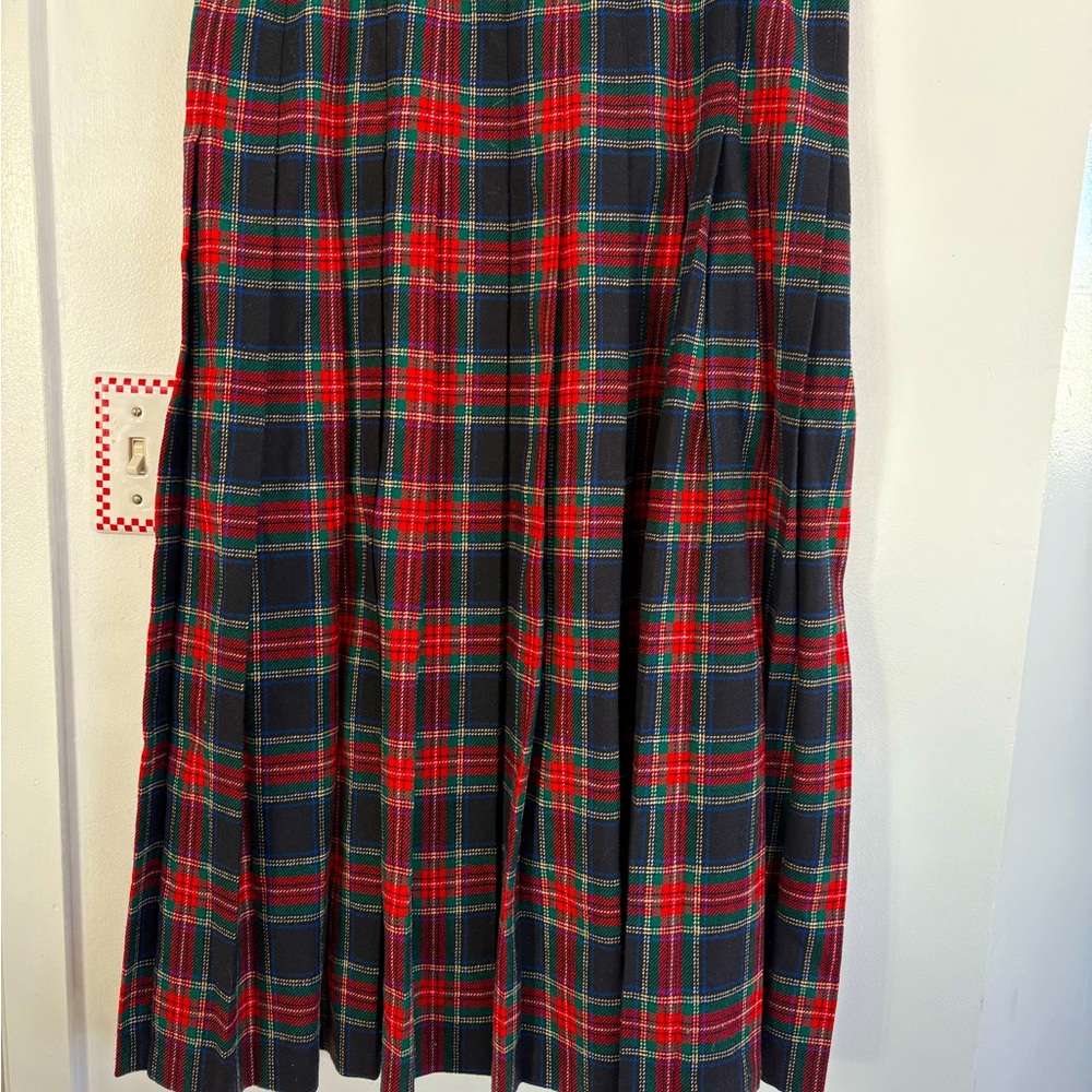 Pendleton classic vintage Black Stewart tartan pleated wool skirt - Picture 2 of 10